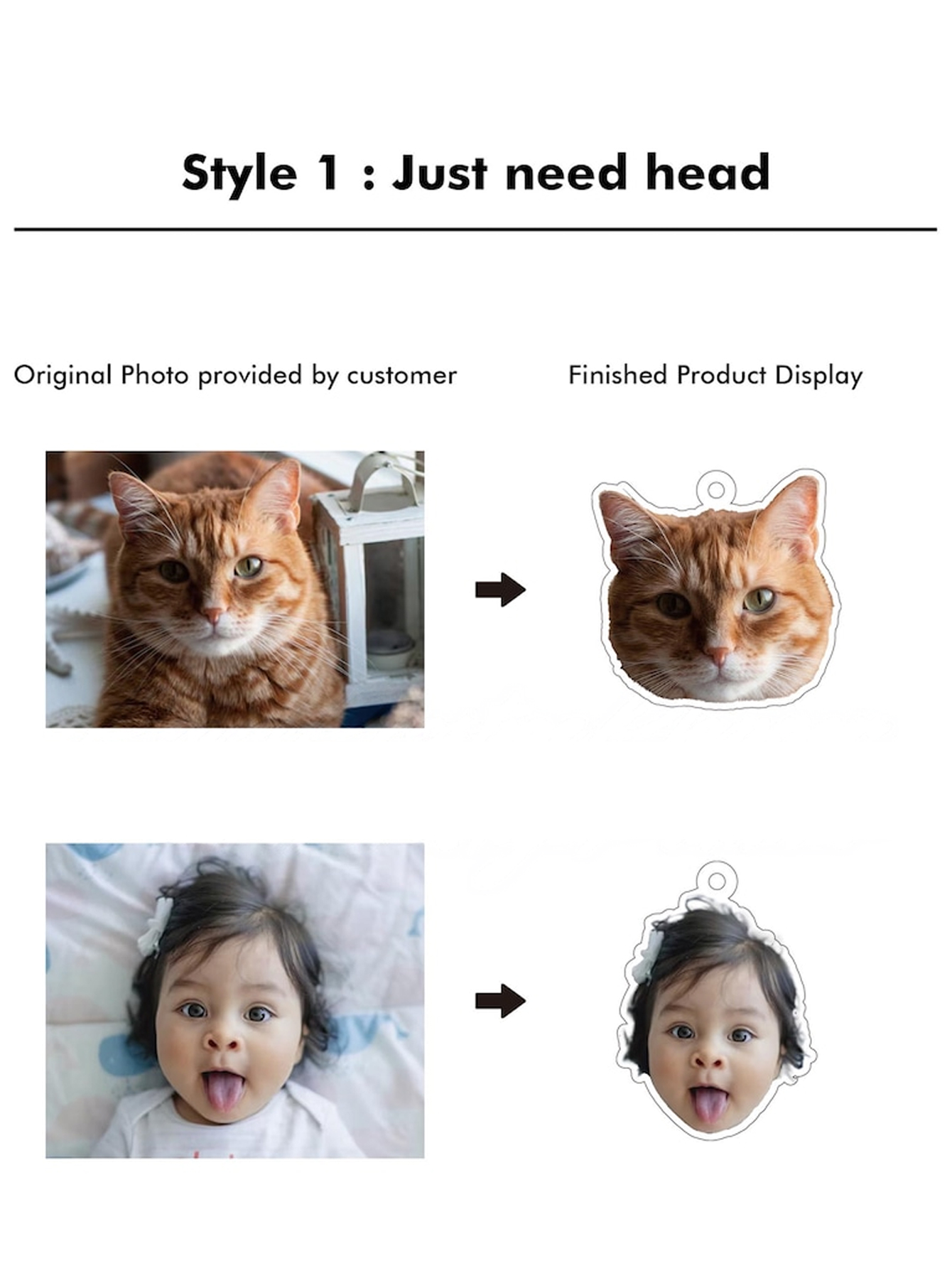 Custom Photo Keychain Full-Color Acrylic Pendant